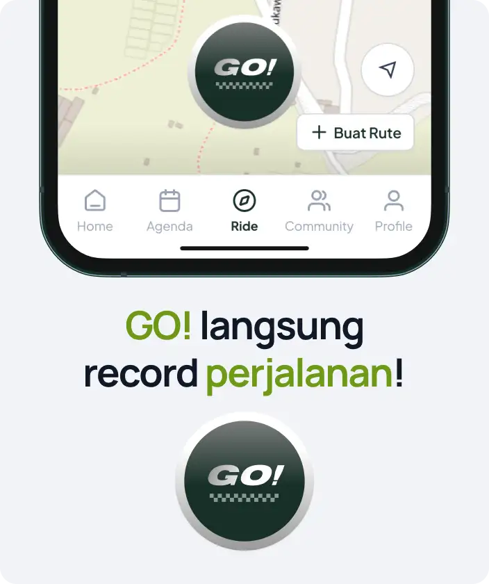 GO! langsung record perjalanan — one-tap ride recording